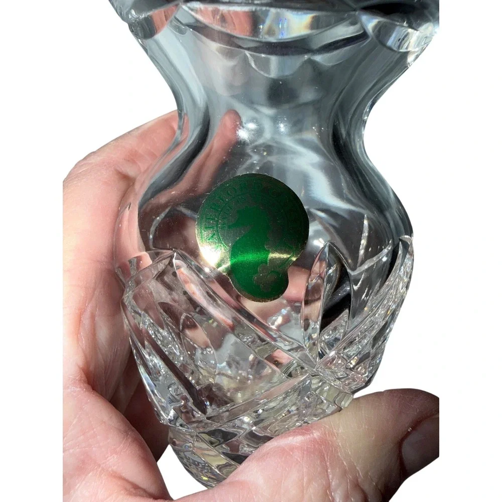 Waterford Crystal Society‎ Small Vase Art Glass Etched Floral Design Gift Box